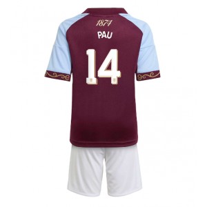 Aston Villa Pau Torres #14 Jalkapallovaatteet Lasten Kotipeliasu 2025-26 Lyhythihainen (+ Lyhyet housut)